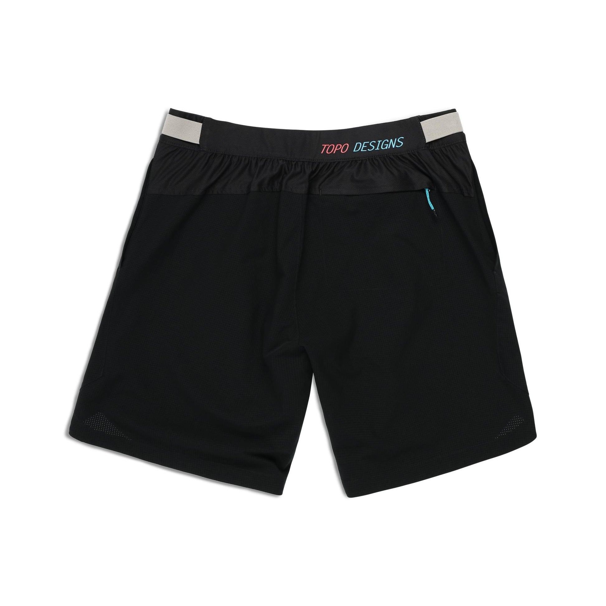 Back View of Topo Designs Global Trek Shorts 7" - Men's in "Black"