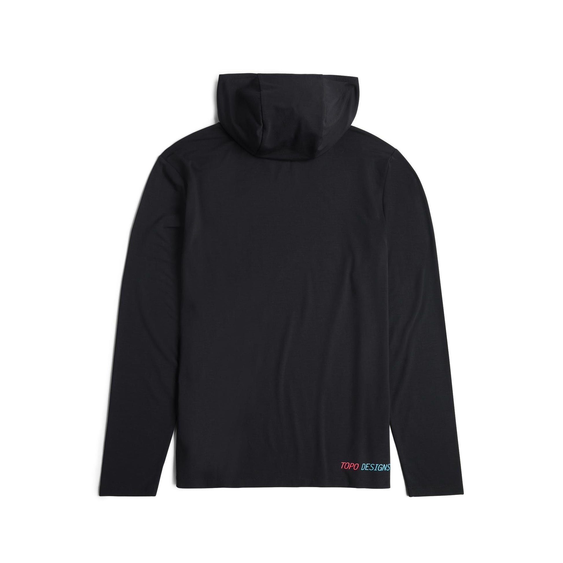 Back View of Topo Designs Global Tek Hoodie - Men's in "Black"