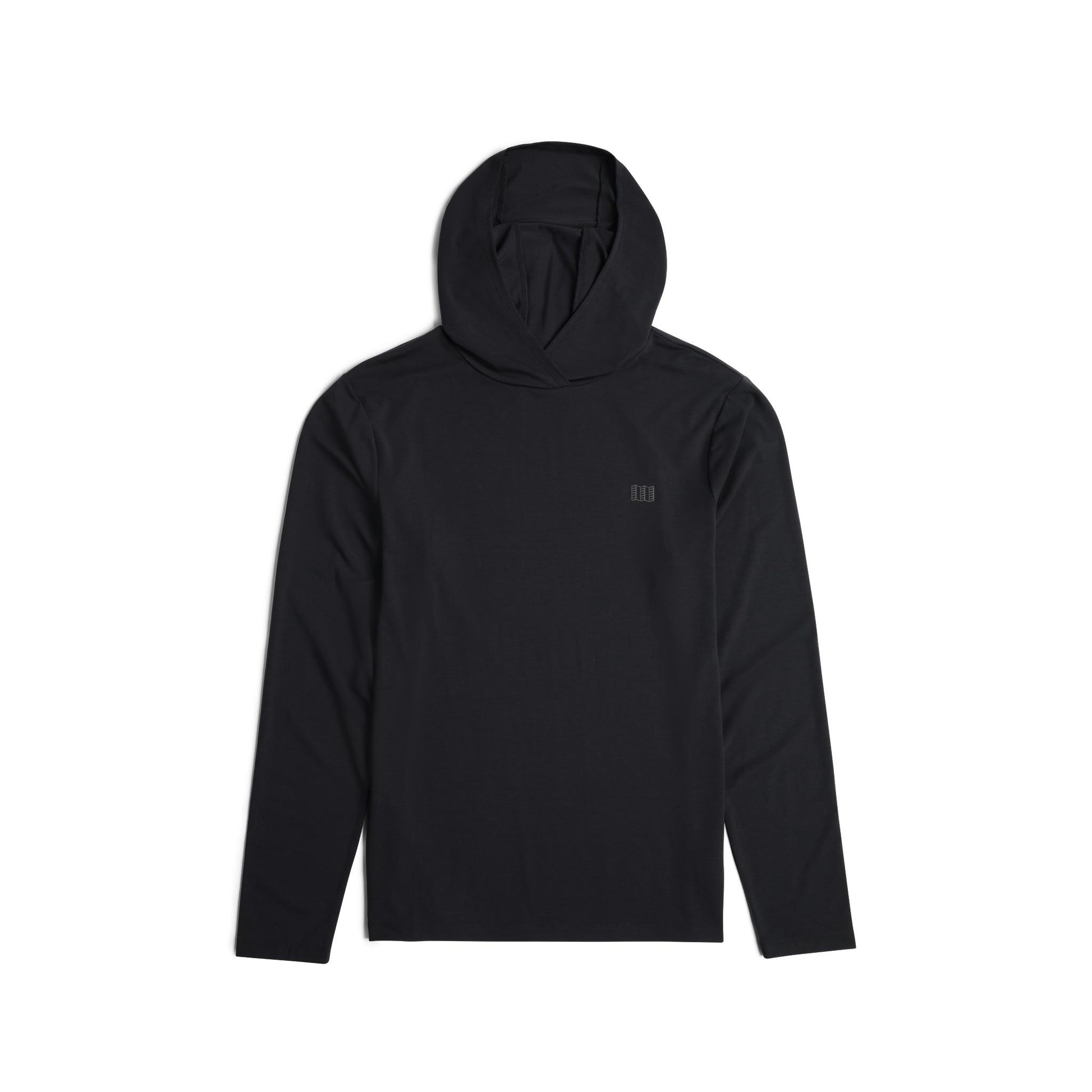 Front View of Topo Designs Global Tek Hoodie - Men's in "Black"