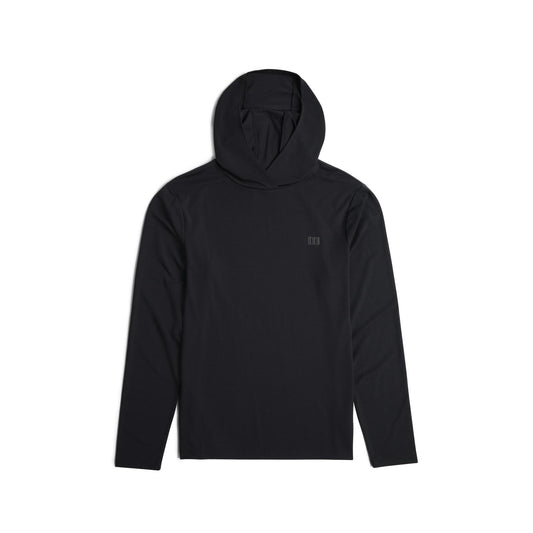 Front View of Topo Designs Global Tek Hoodie - Men's in "Black"