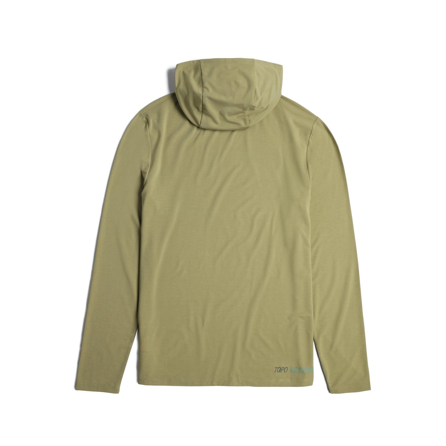 Back View of Topo Designs Global Tek Hoodie - Men's in "Moss"