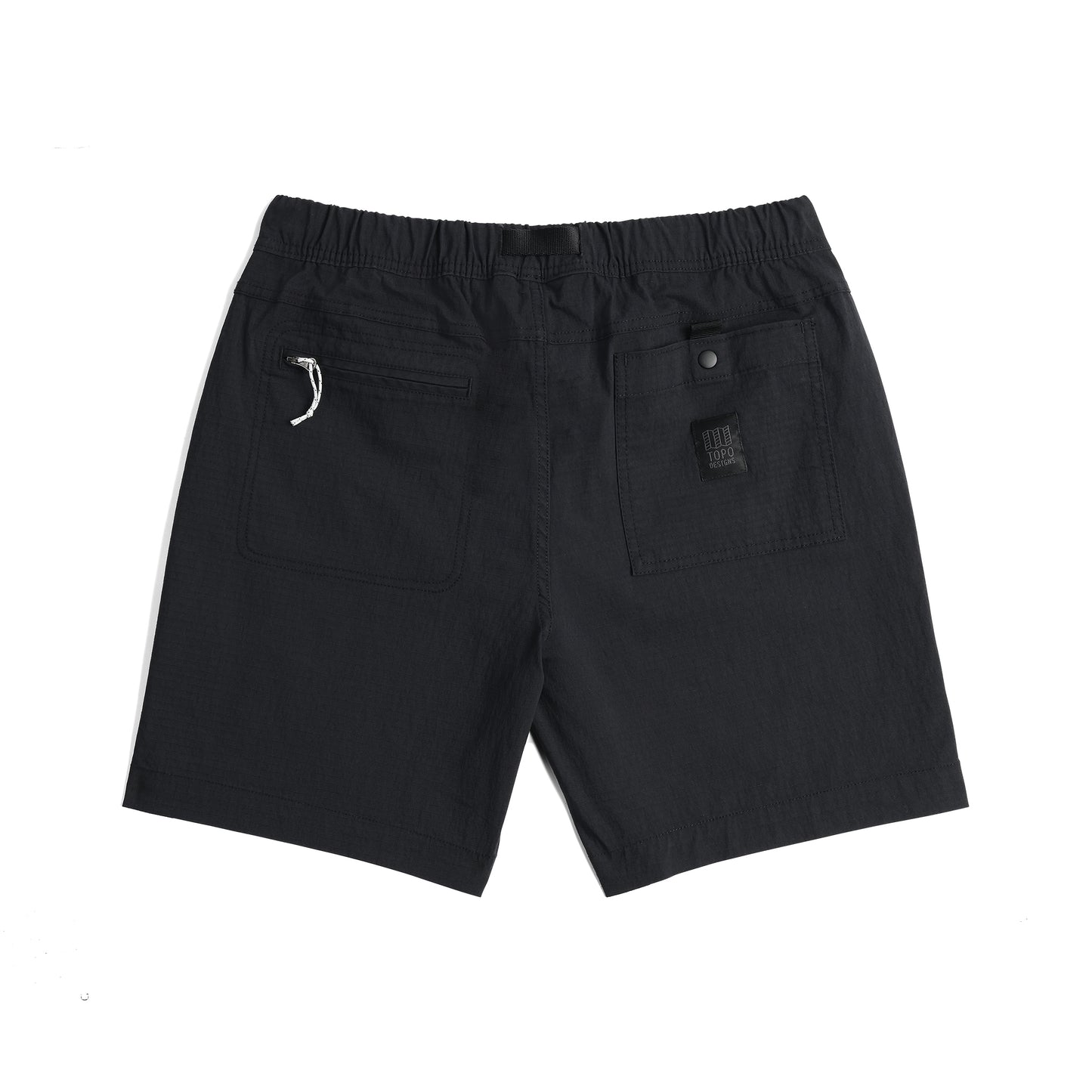 Back View of Topo Designs Mountain Short Ripstop - Men's in "Black"