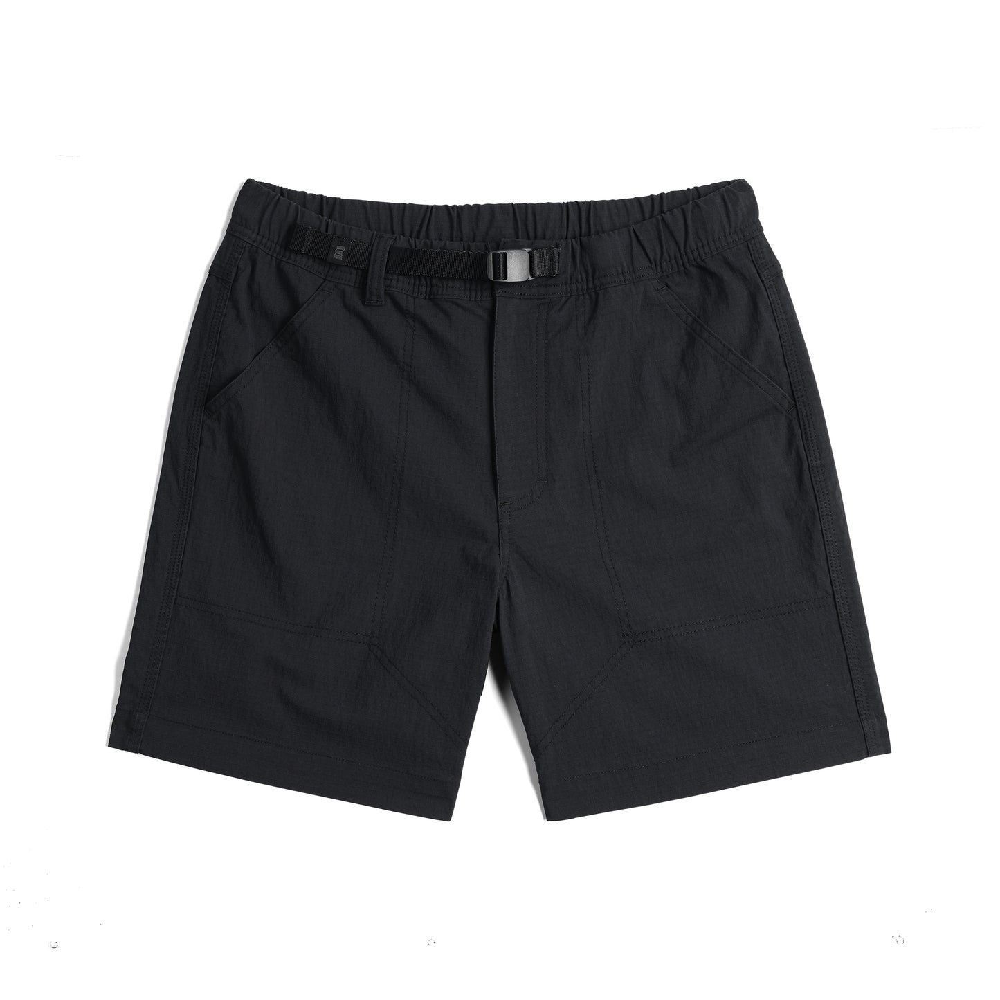 Front View of Topo Designs Mountain Short Ripstop - Men's in "Black"