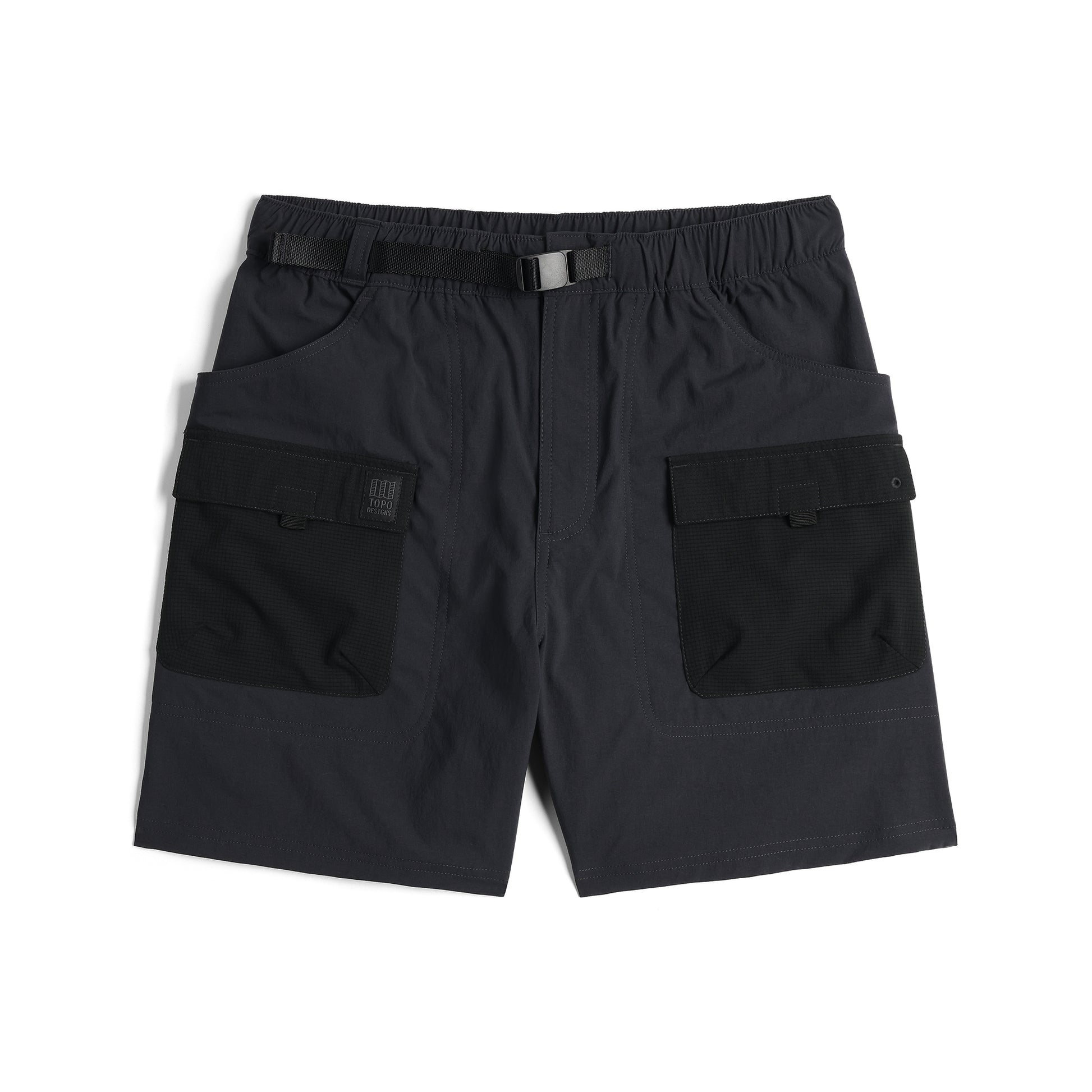 Front View of Topo Designs Retro River Shorts - Men's in "Black"