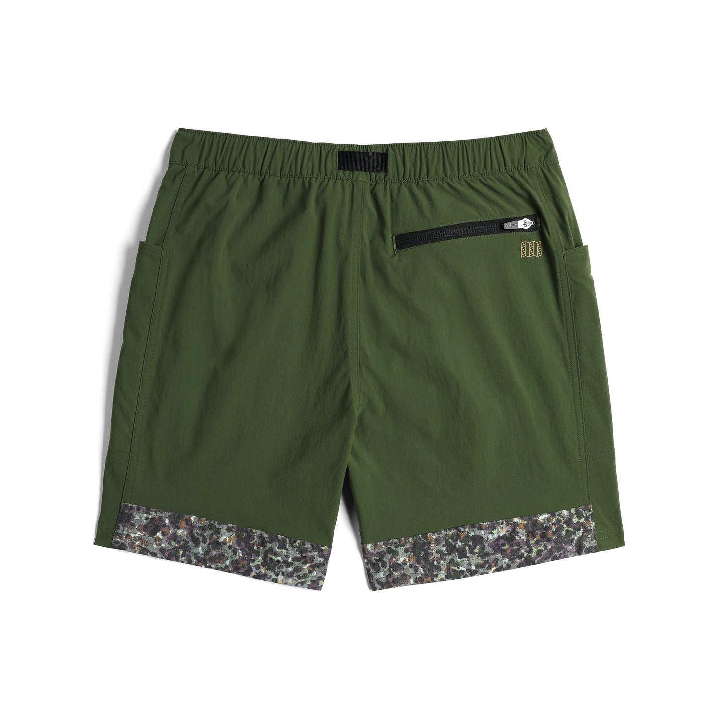 Back View of Topo Designs Retro River Shorts - Men's in "Olive / Olive Meteor"