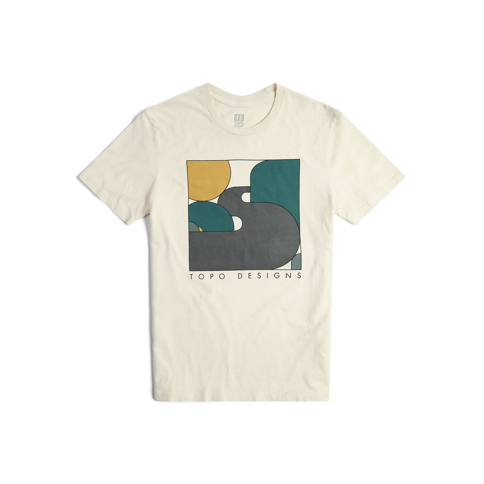 Front View of Topo Designs Toposcape Tee - Men's in "Natural"