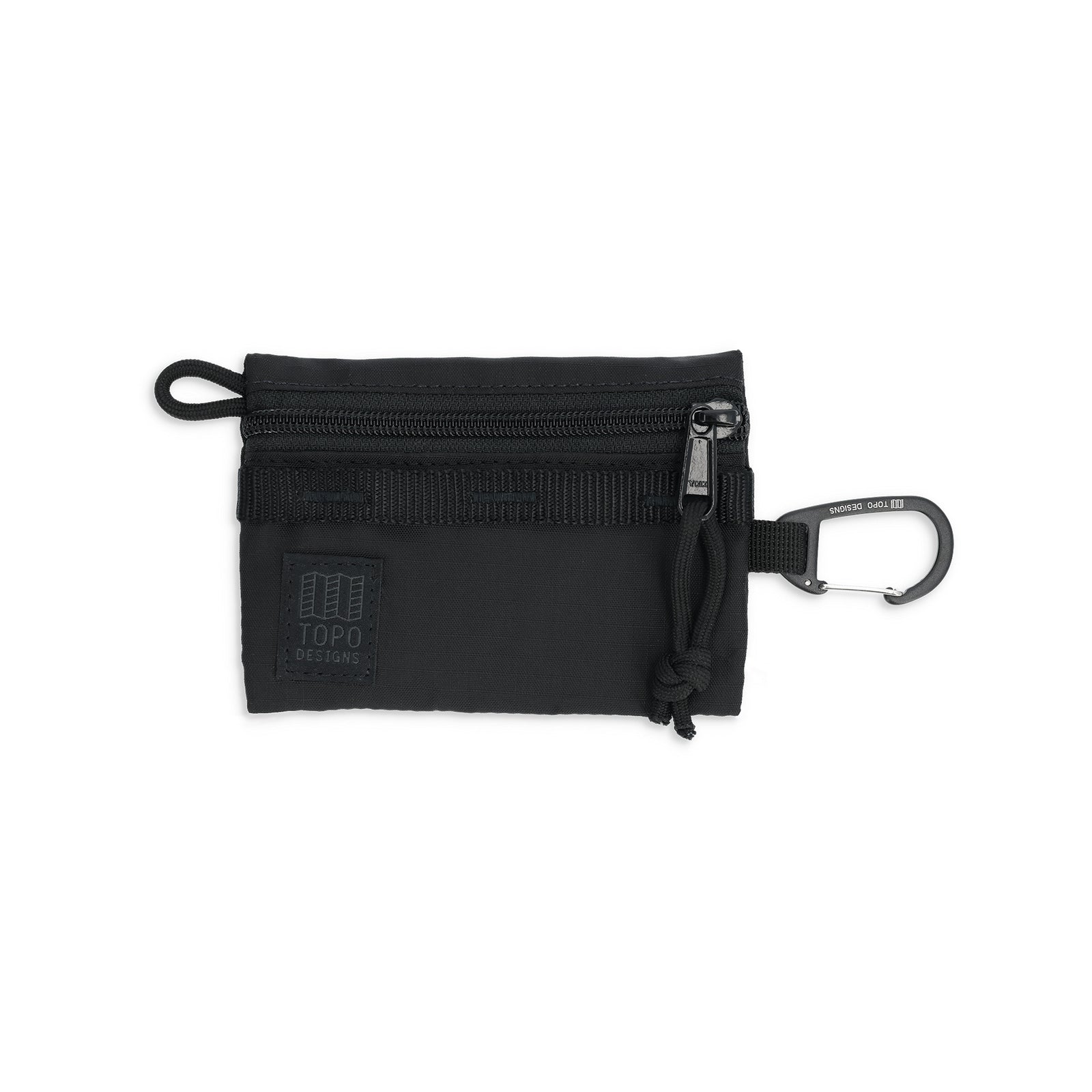 Front View of Topo Designs Mountain Accessory Bag in "Black / Black / Black"