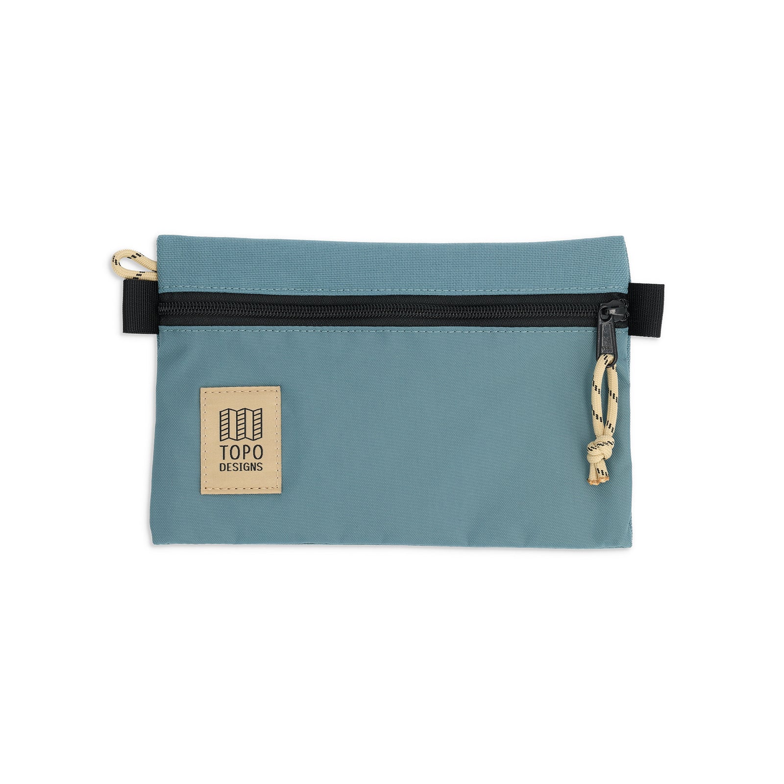 Front View of Topo Designs Accessory Bags in "Small" "Sea Pine"