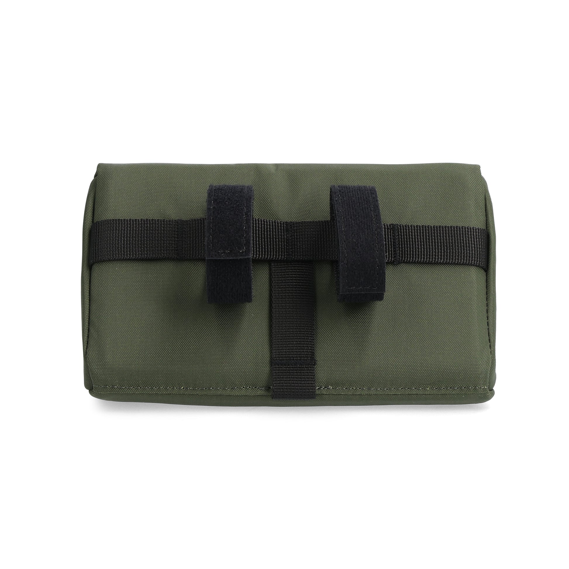 Back View of Topo Designs Bike Bag Mini in "Olive / Hemp"