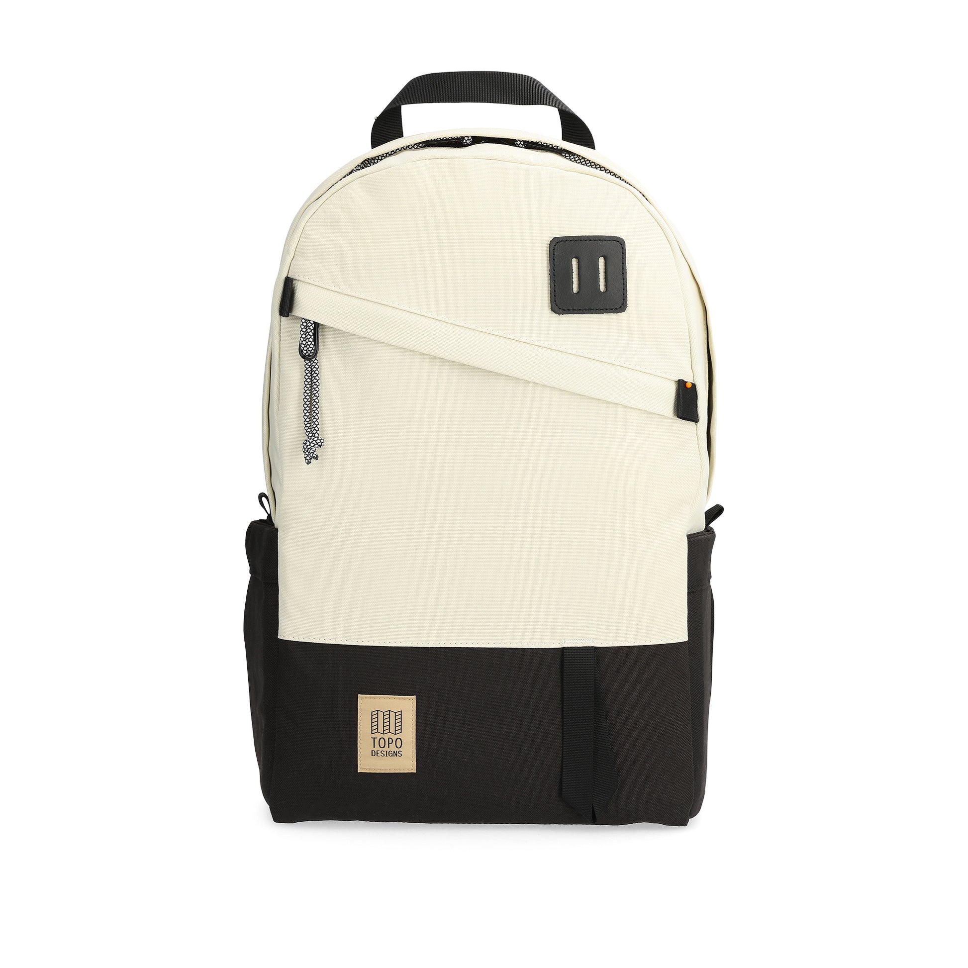 Front View of Topo Designs Daypack Classic in "Bone White / Black"