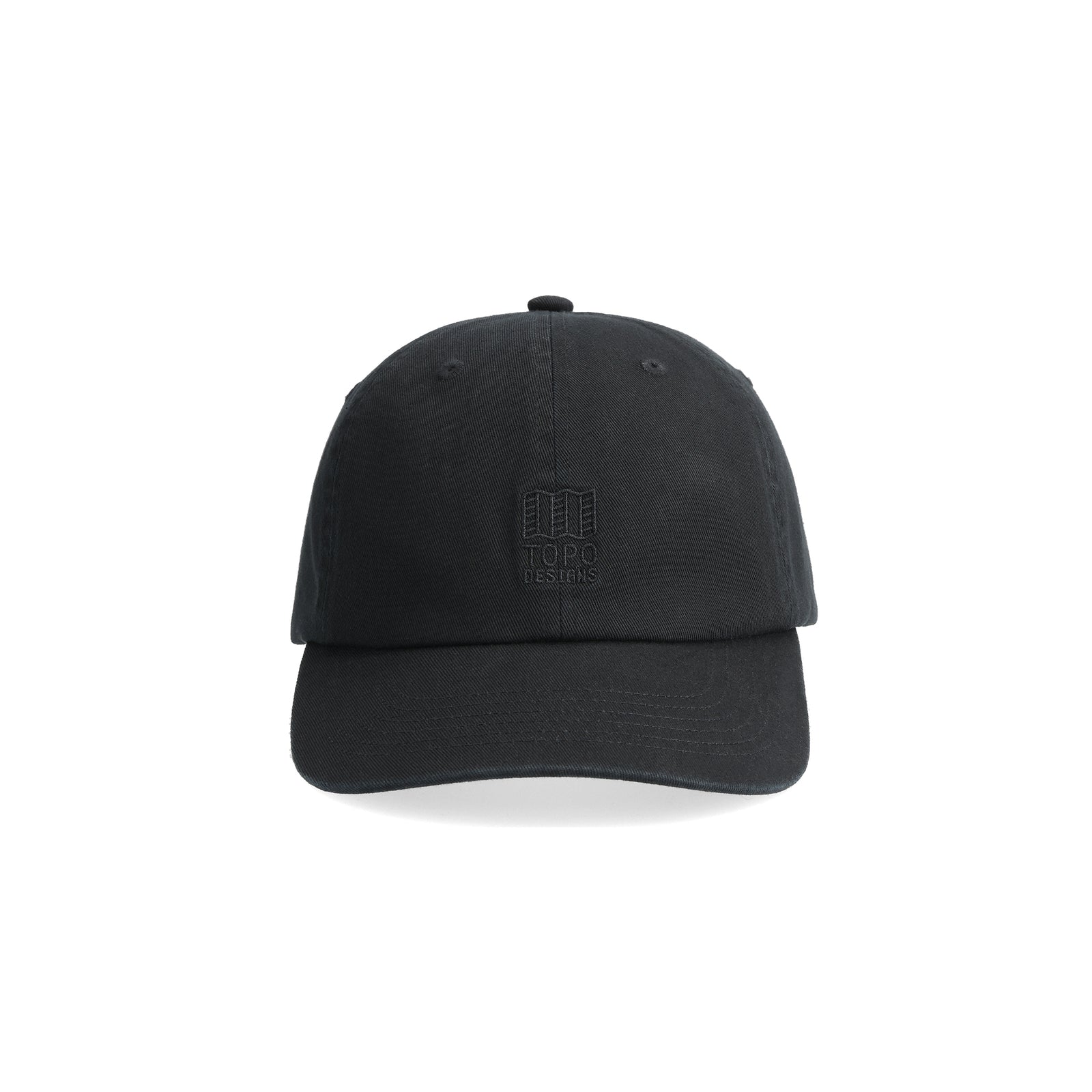 Front View of Topo Designs Dirt Ballcap in "Black"