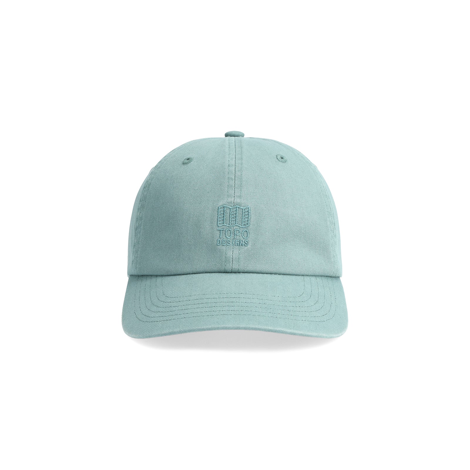 Front View of Topo Designs Dirt Ballcap in "Sea Pine"