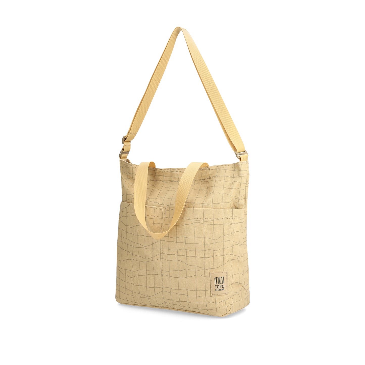 Front View of Topo Designs Dirt Tote in "Sahara Terrain"