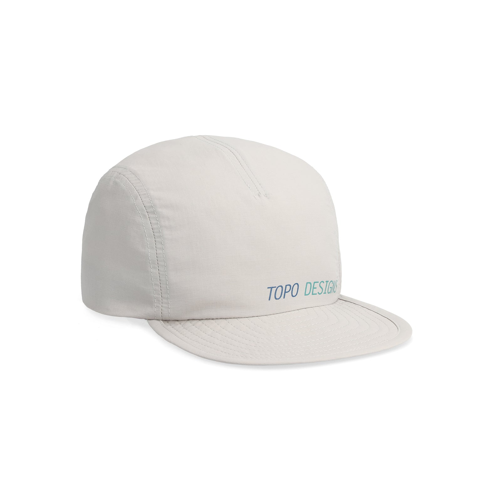 Front View of Topo Designs Global Packable Hat in "Light Gray"