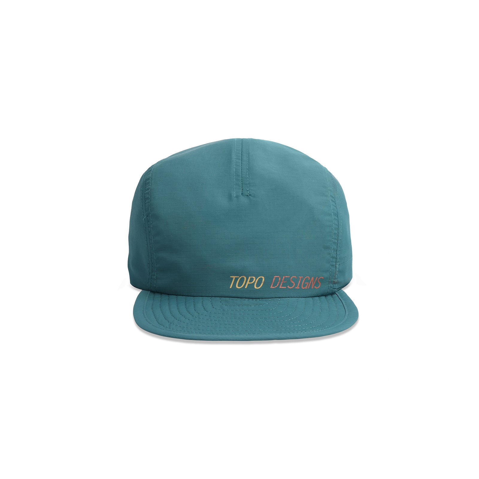 Front View of Topo Designs Global Packable Hat in "Pond Blue"