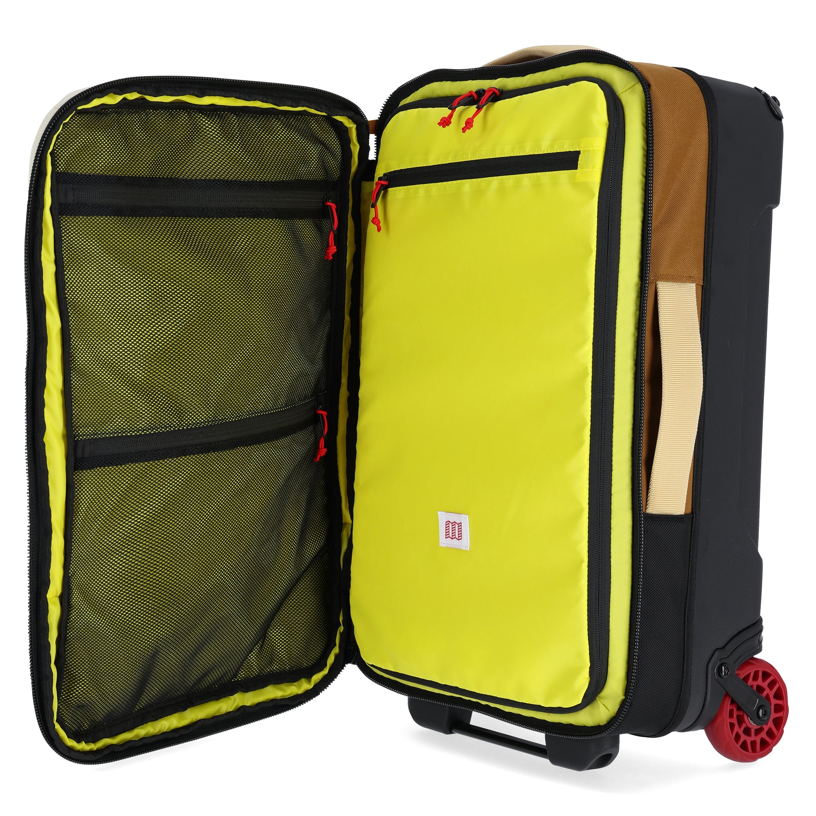 Detail shot of Topo Designs Global Travel Bag Roller  in "Bone White / Olive"