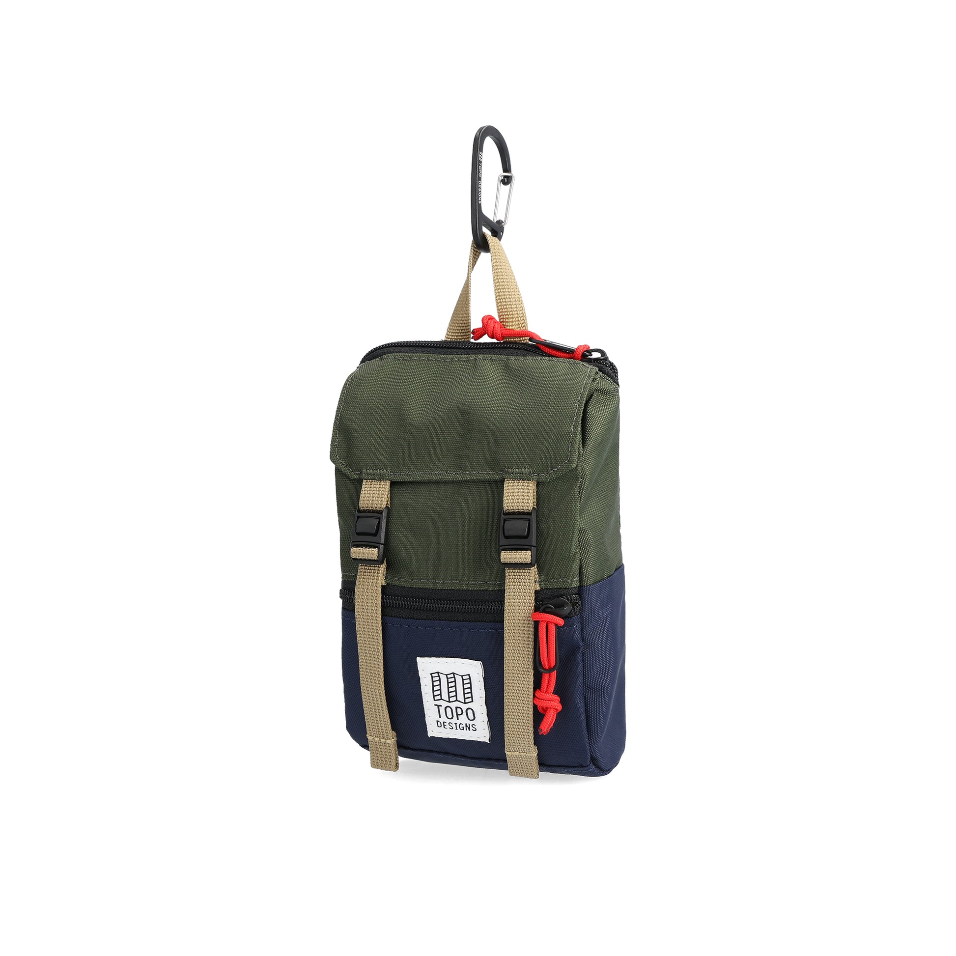 Front View of Topo Designs Rover Pack Micro in "Olive /Navy"