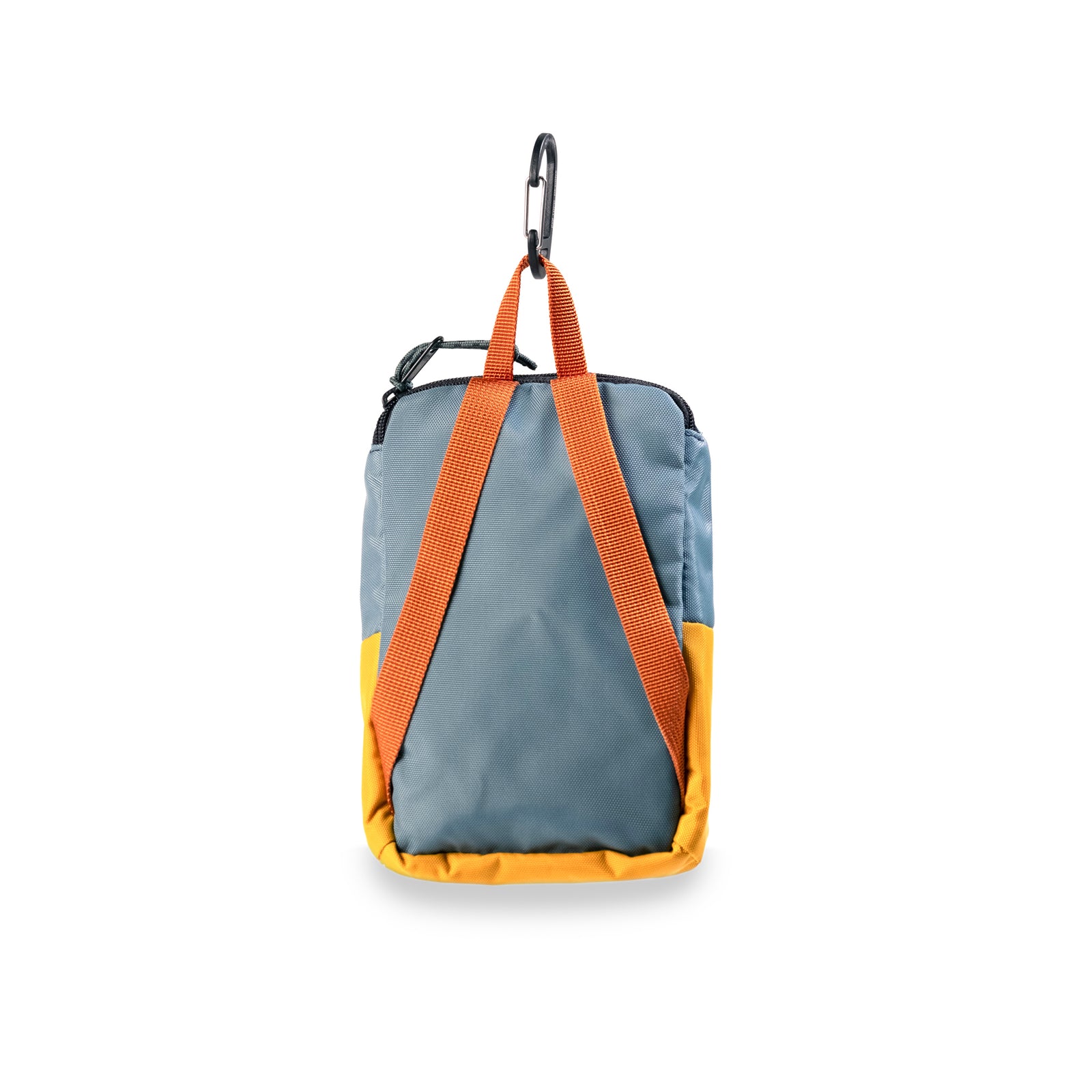 Back View of Topo Designs Rover Pack Micro in "Sea Pine / Mustard"