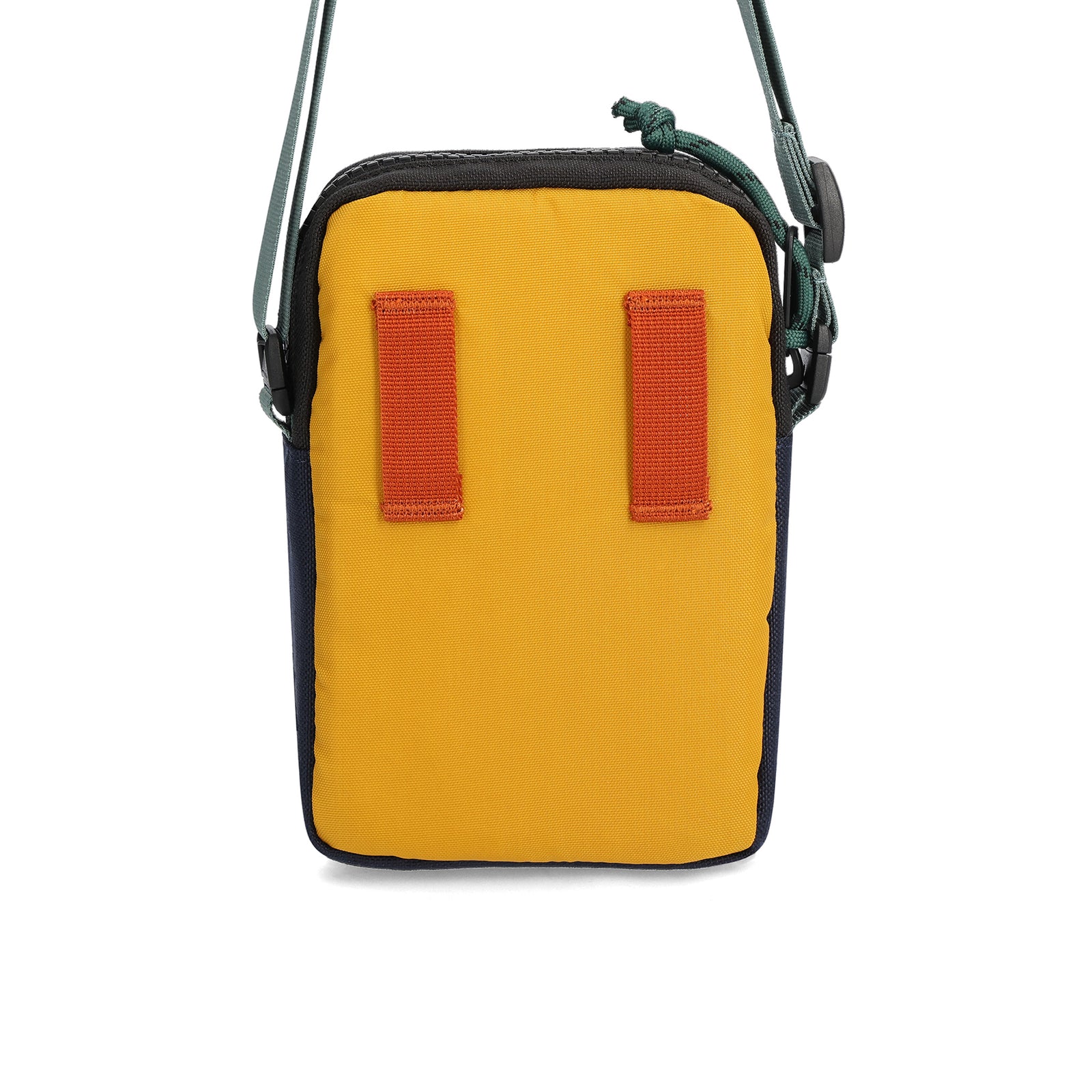 Back View of Topo Designs Mini Shoulder Bag in "Navy / Mustard"