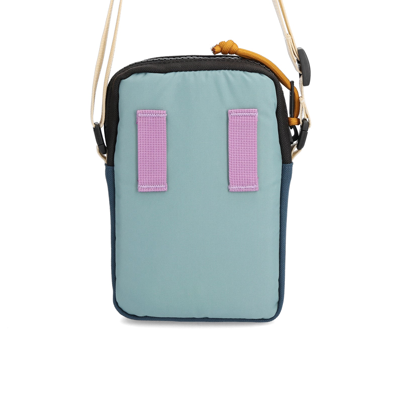 Back View of Topo Designs Mini Shoulder Bag in "Pond Blue / Sage"