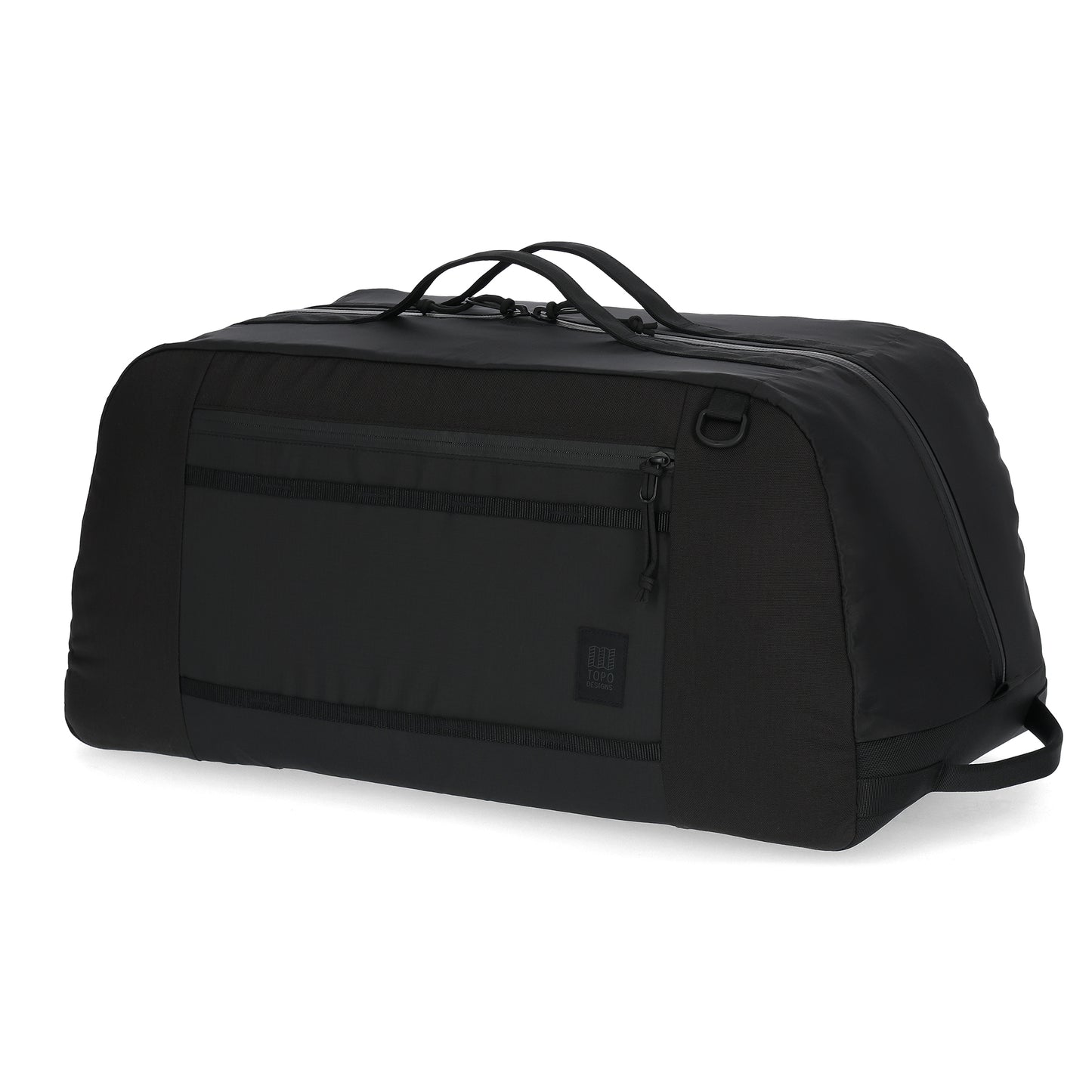 Front View of Topo Designs Mountain Duffel 70L in "Black / Black"