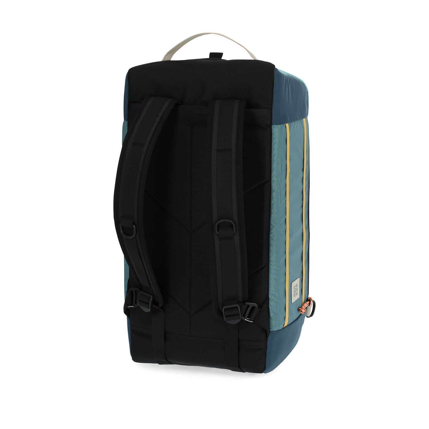 Back View of Topo Designs Mountain Duffel in "Geode Green / Sea Pine"