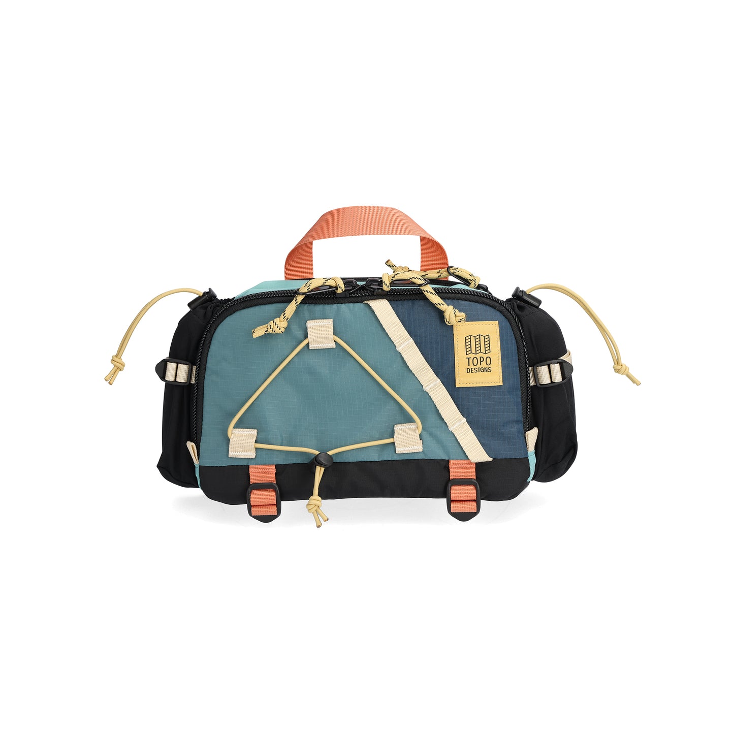 Front View of Topo Designs Mountain Hydro Hip Pack in "Geode Green / Sea Pine"