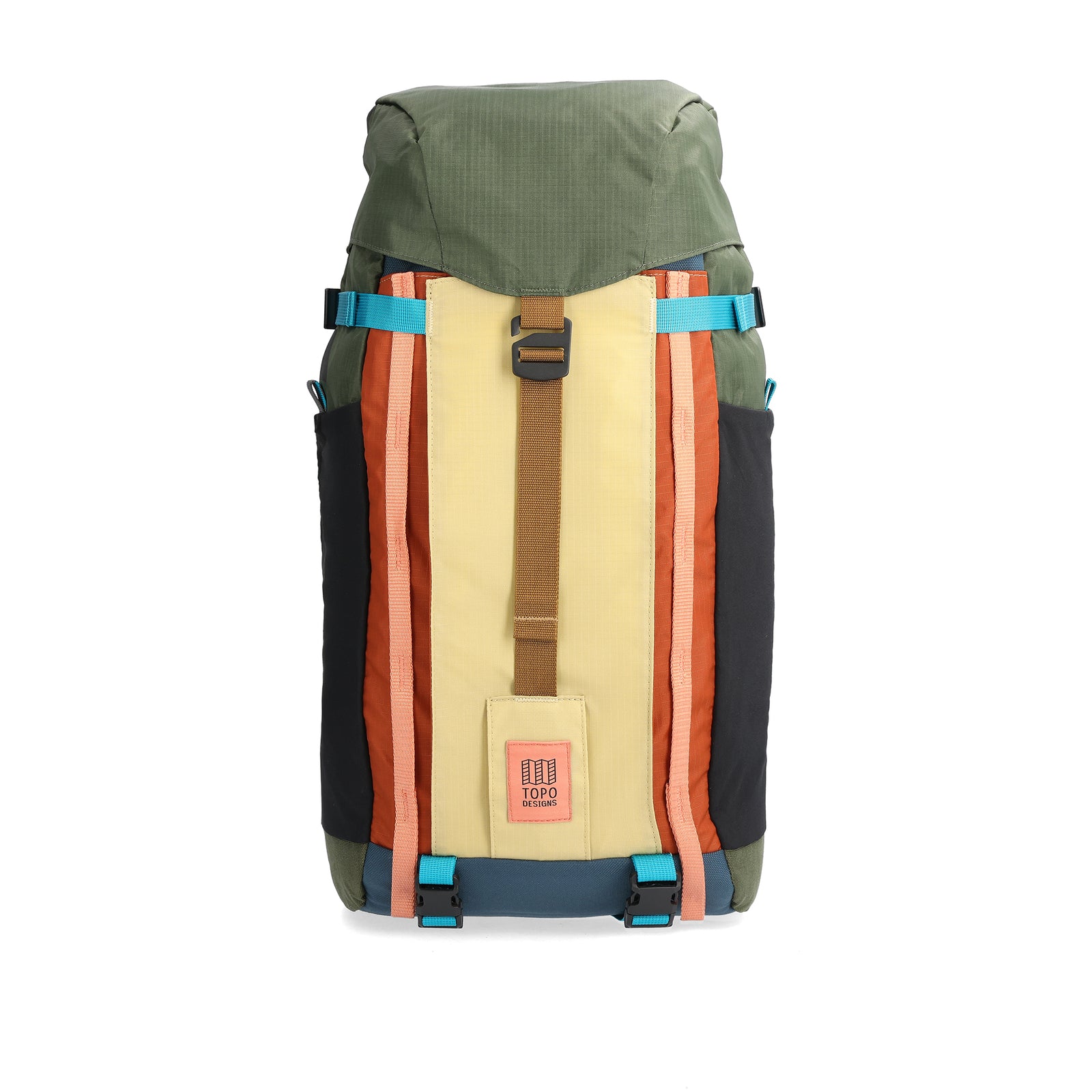 Front View of Topo Designs Mountain Pack 16L 2.0 in "Olive / Hemp"
