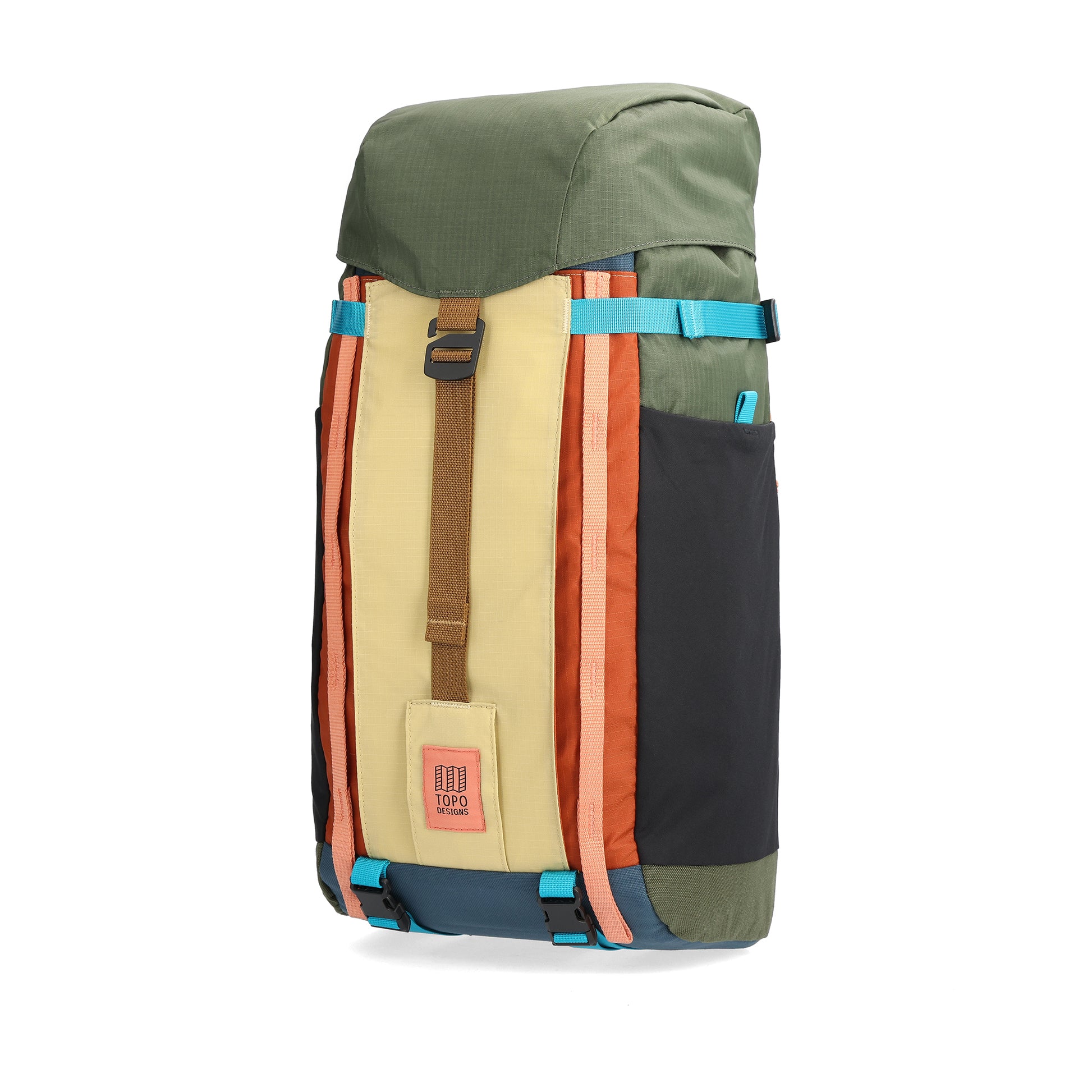 Front View of Topo Designs Mountain Pack 16L 2.0 in "Olive / Hemp"