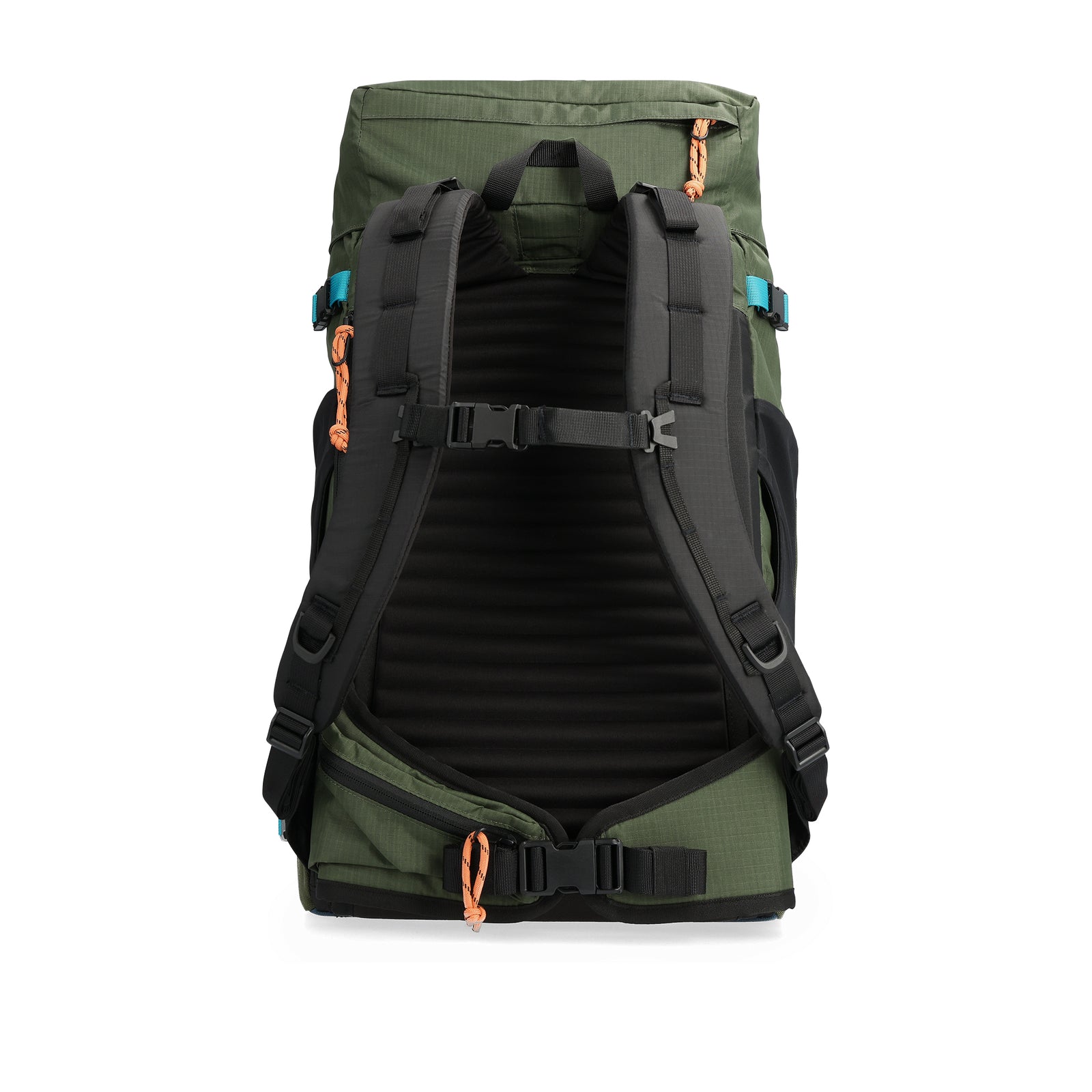Back View of Topo Designs Mountain Pack 28L in "Olive / Hemp"