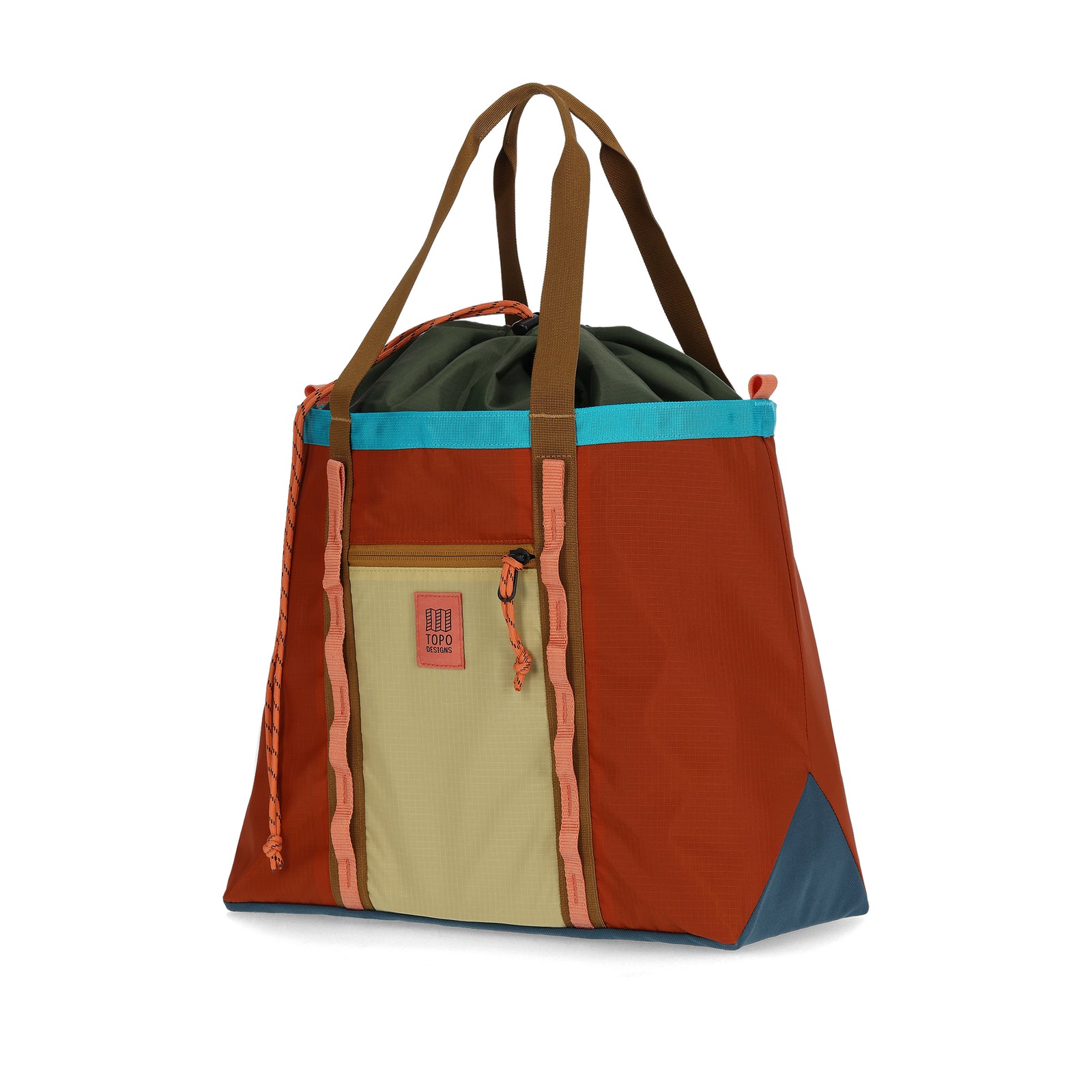 Front View of Topo Designs Mountain Utility Tote in "Clay / Hemp"