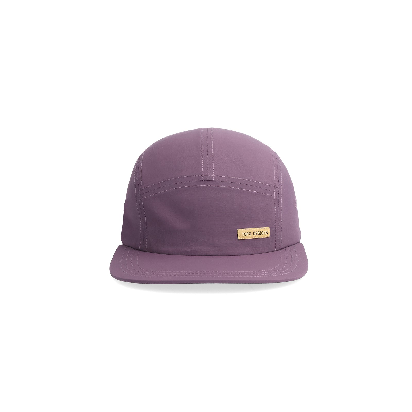 Front View of Topo Designs Nylon Camp Hat in "Loganberry"