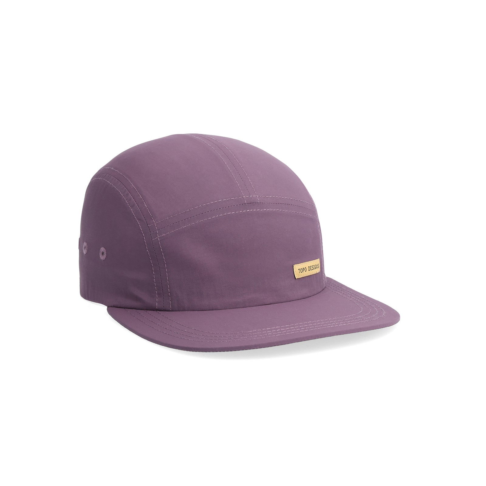 Front View of Topo Designs Nylon Camp Hat in "Loganberry"