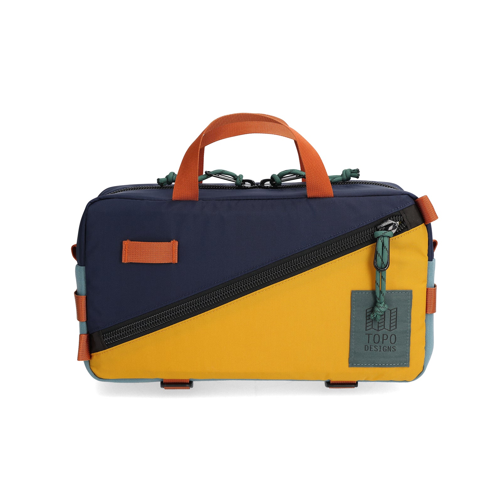 Front View of Topo Designs Quick Pack  in "Navy / Mustard"