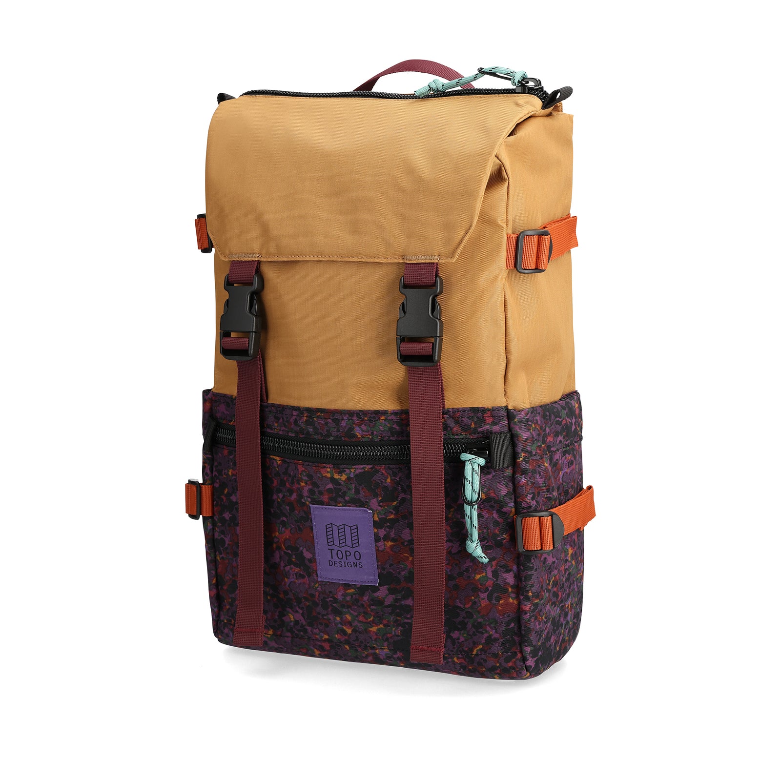 Front View of Topo Designs Rover Pack Classic in "Khaki / Black Meteor"
