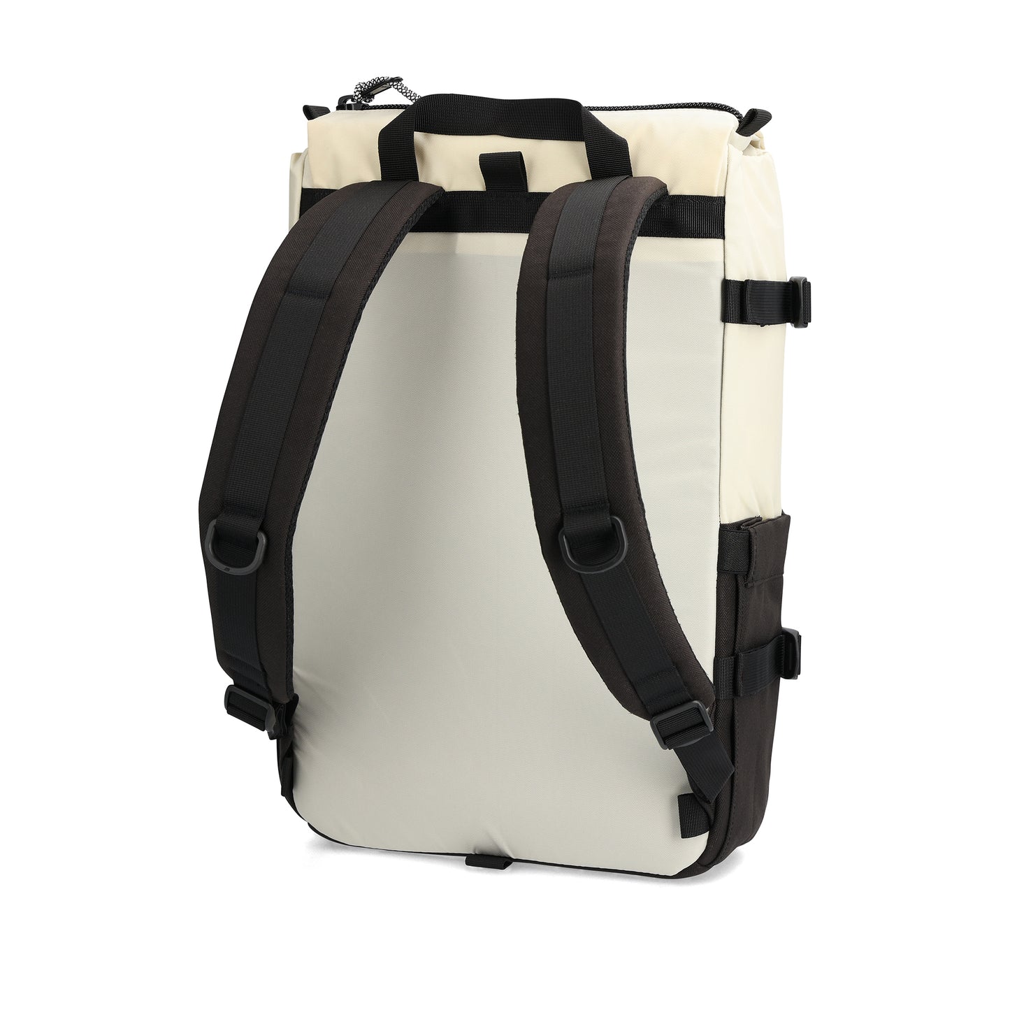 Back View of Topo Designs Rover Pack Classic in "Bone White / Black"