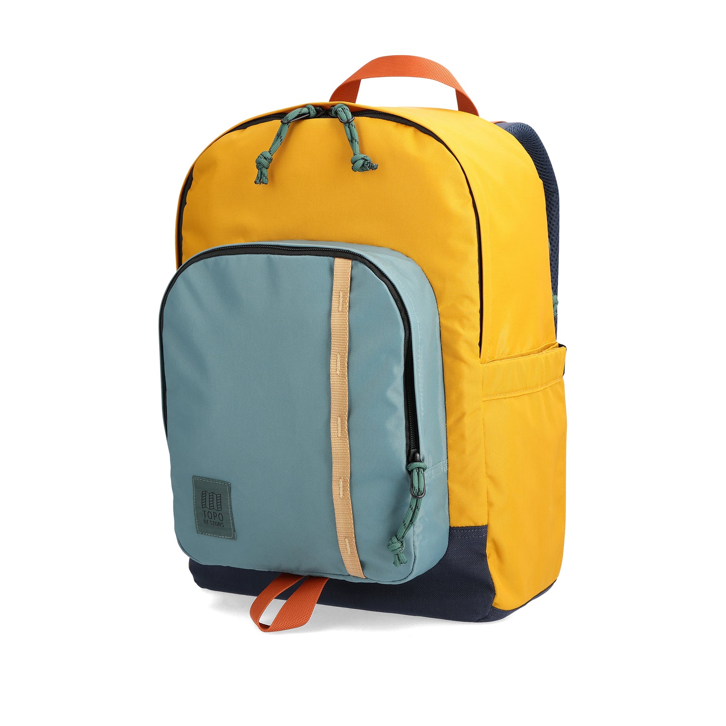 Front View of Topo Designs Session Pack  in "Sea Pine / Mustard"