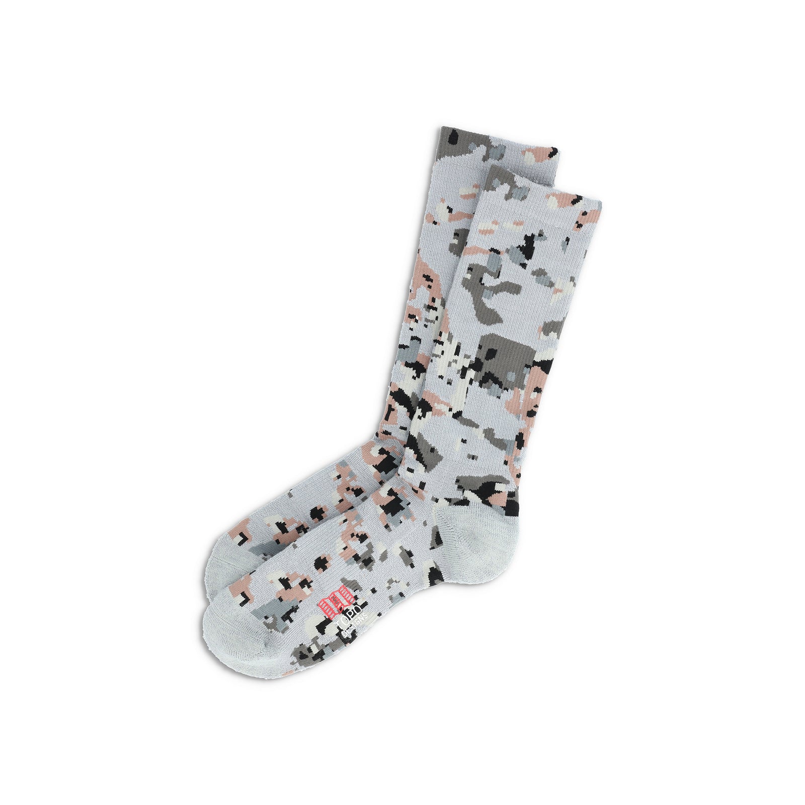 Front View of Topo Designs Town Socks in "Slate Nebula"