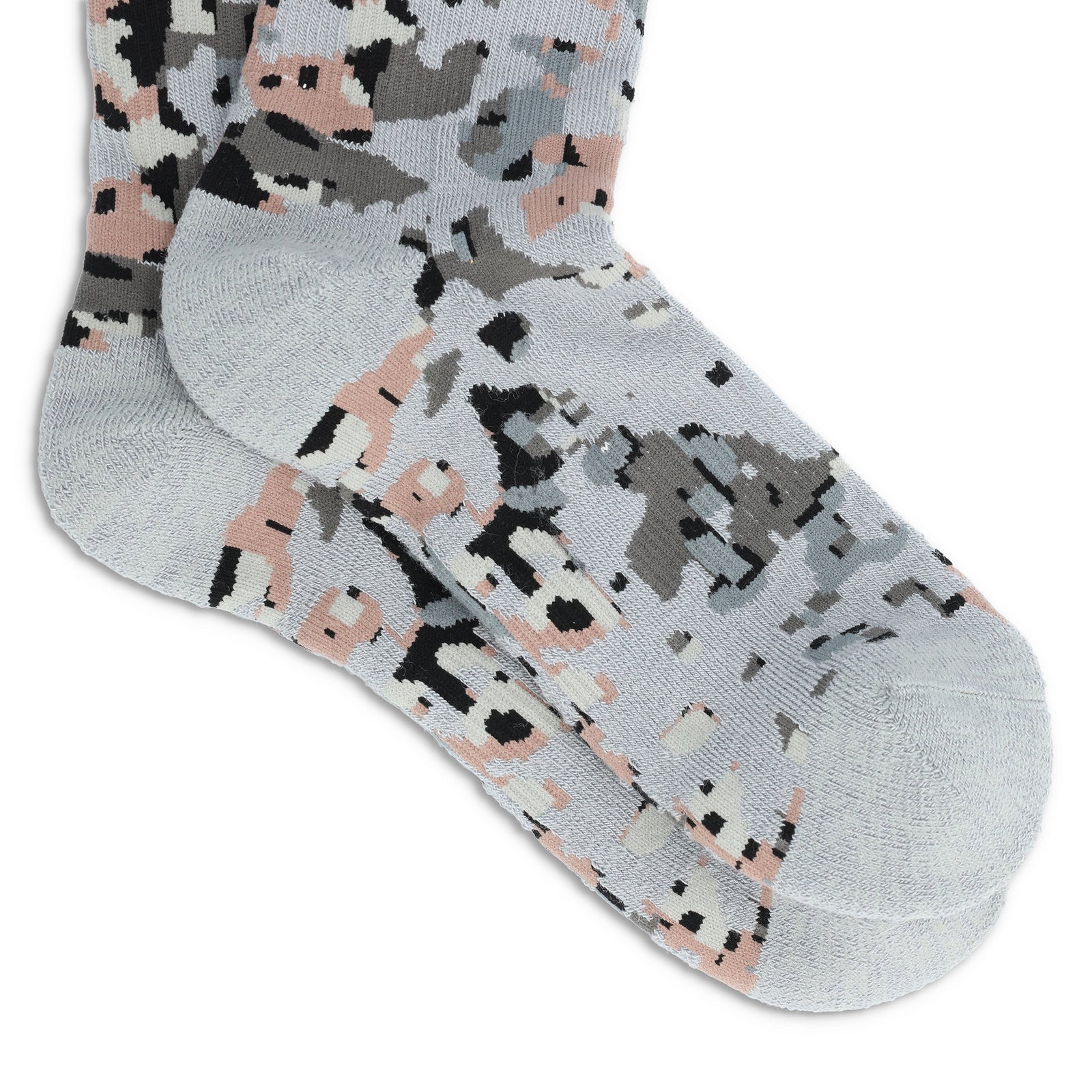 Detail shot of Topo Designs Town Socks in "Slate Nebula"