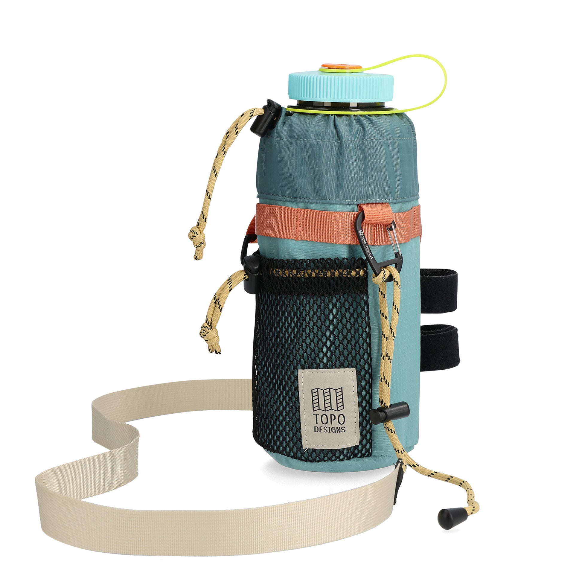 Front View of Topo Designs Mountain Hydro Sling in "Geode Green"