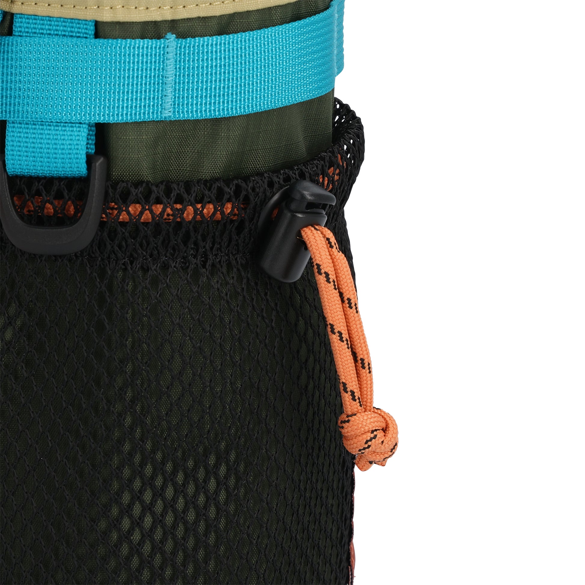 General detail shot of Topo Designs Mountain Hydro Sling in "Olive"