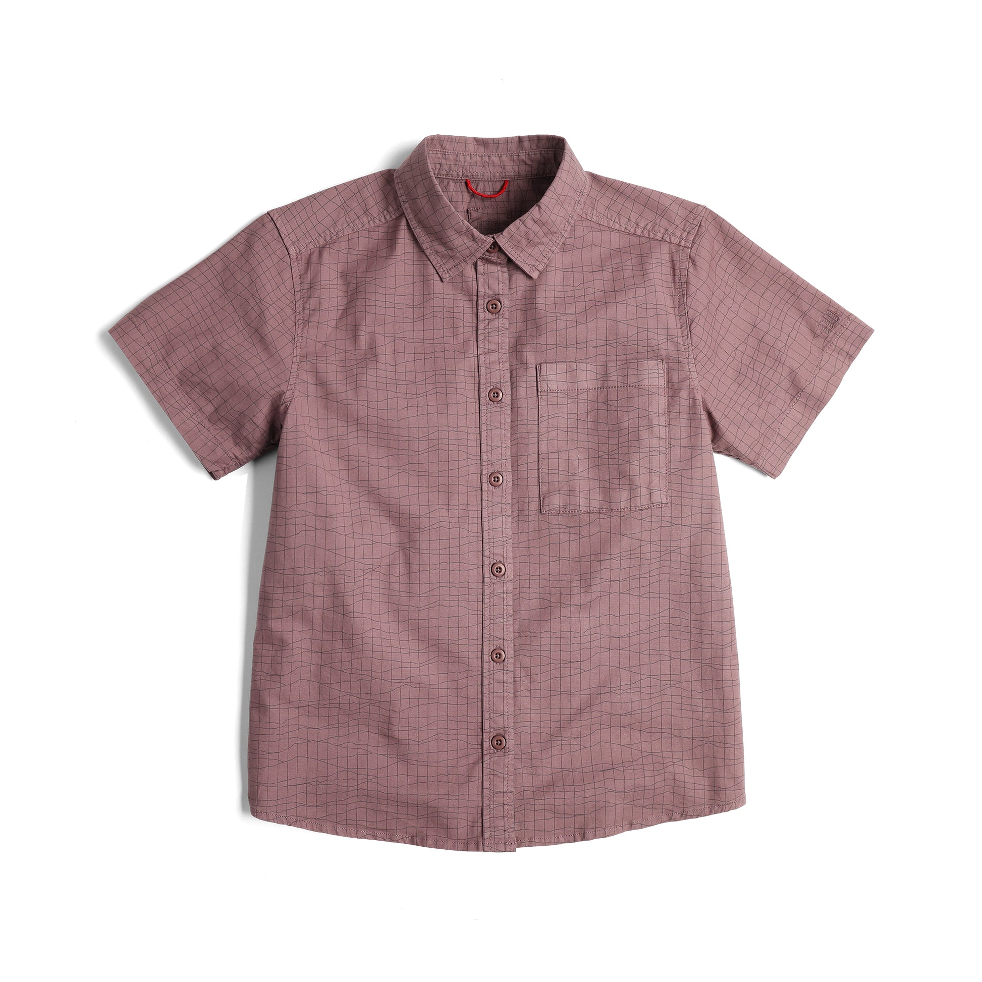 Front View of Topo Designs Dirt Desert Shirt Ss - Women's in "Peppercorn Terrain"