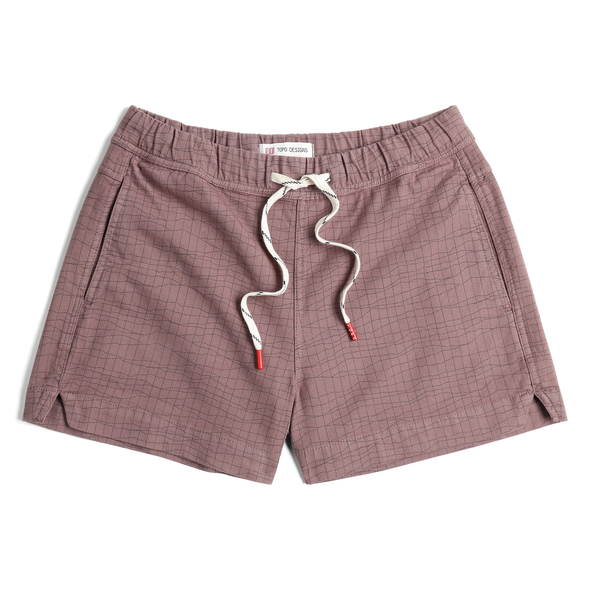 Front View of Topo Designs Dirt Shorts - Women's in "Peppercorn Terrain"