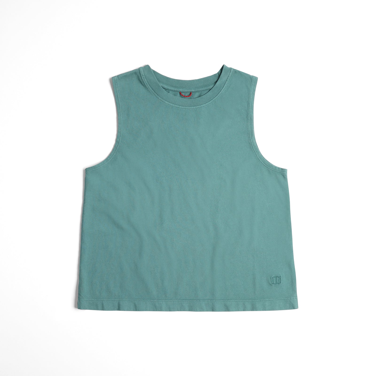 Front View of Topo Designs Dirt Tank - Women's in "Sea Pine"