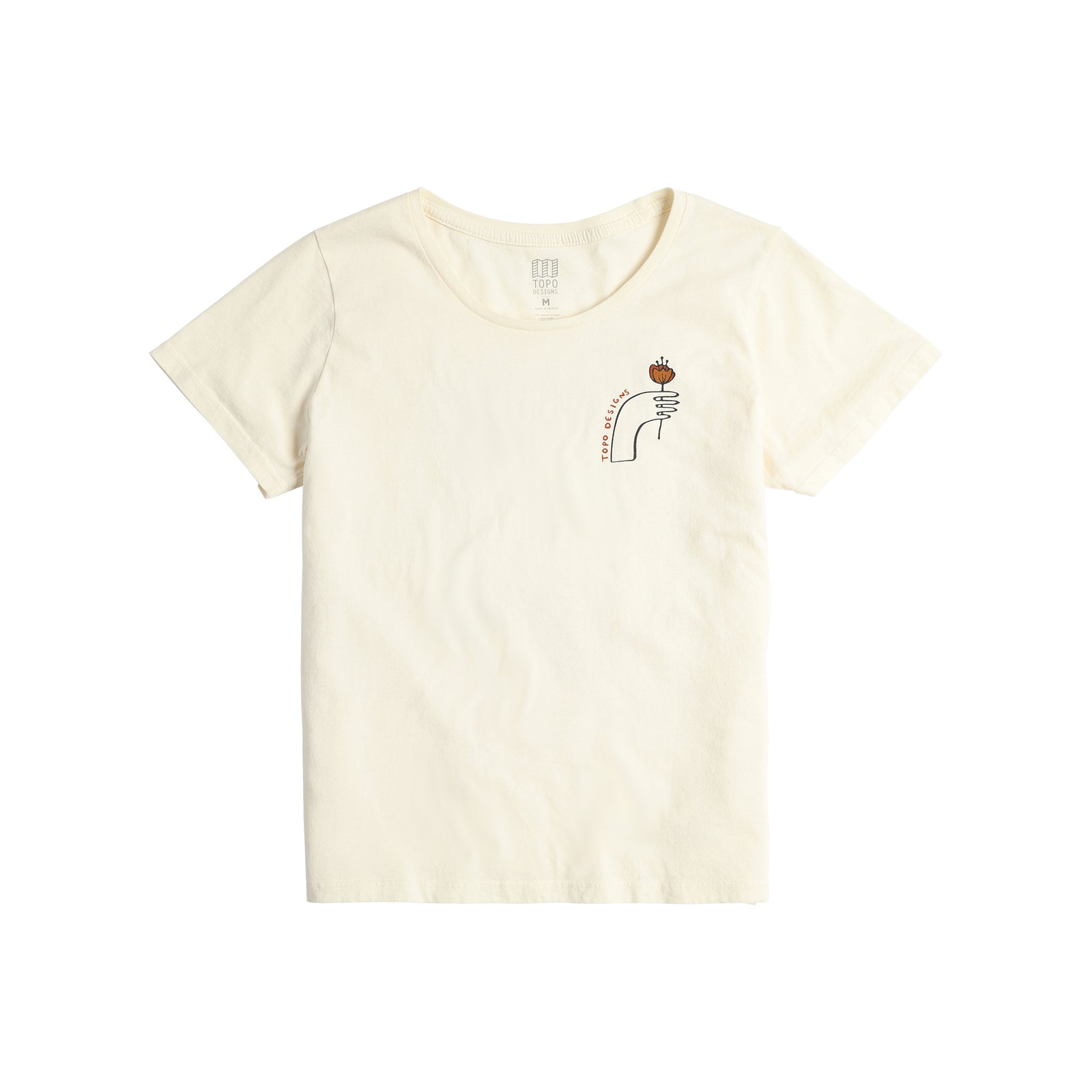 Front View of Topo Designs Meadow Tee - Women's in "Natural"