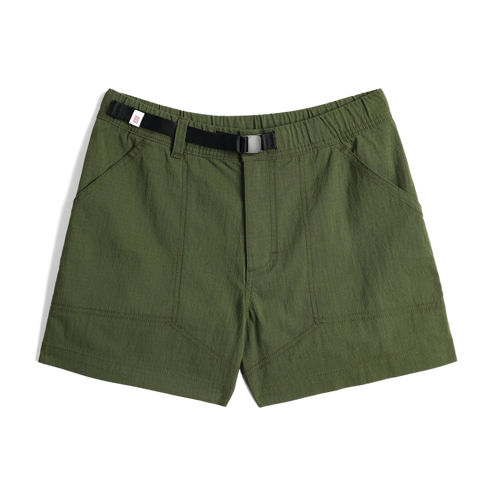 Front View of Topo Designs Mountain Short Ripstop - Women's in "Olive"