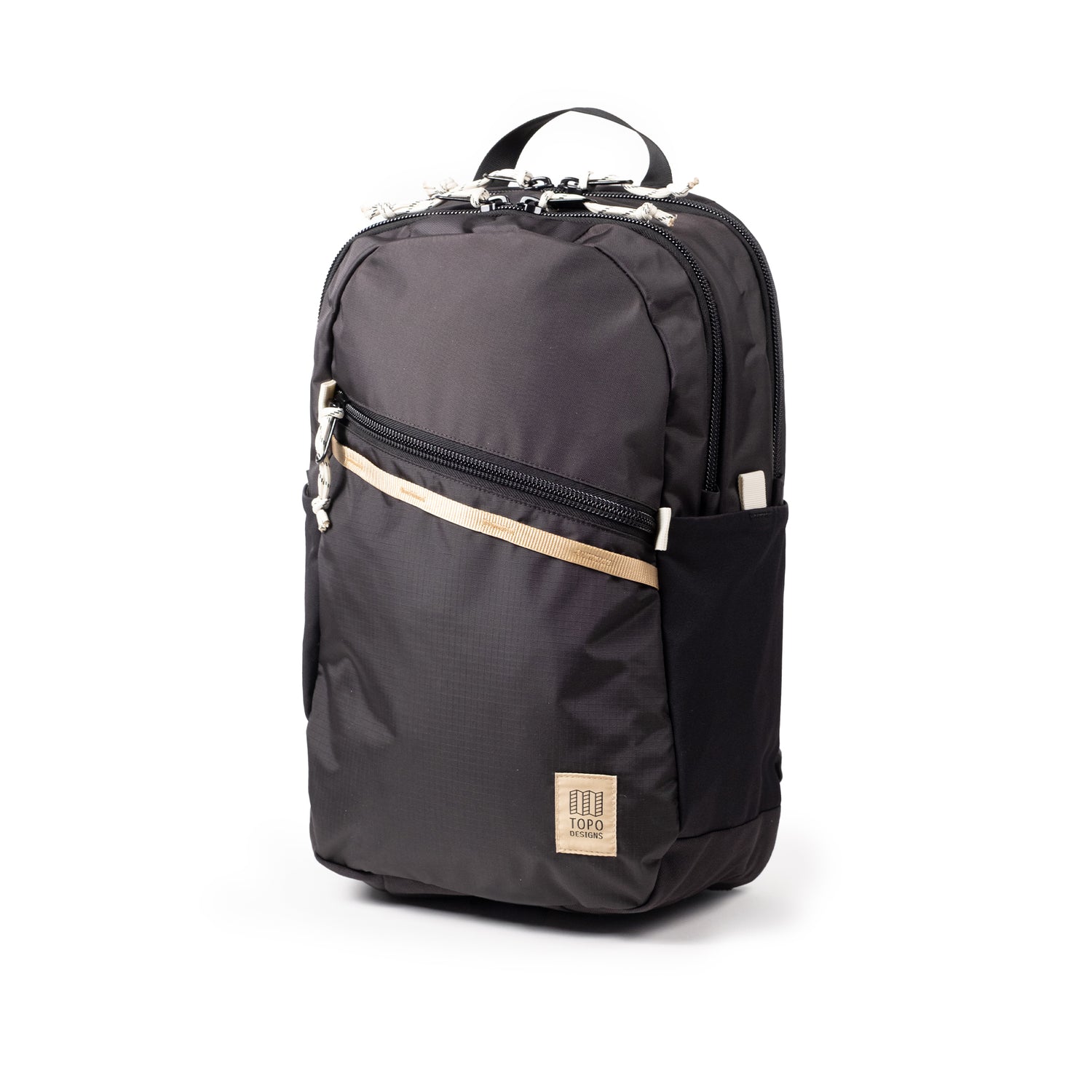 Front View of Topo Designs Commuter Backpack in "Black / Neutral"
