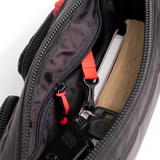 General interior view of Topo Designs Block Bag in "Black / White Grid"