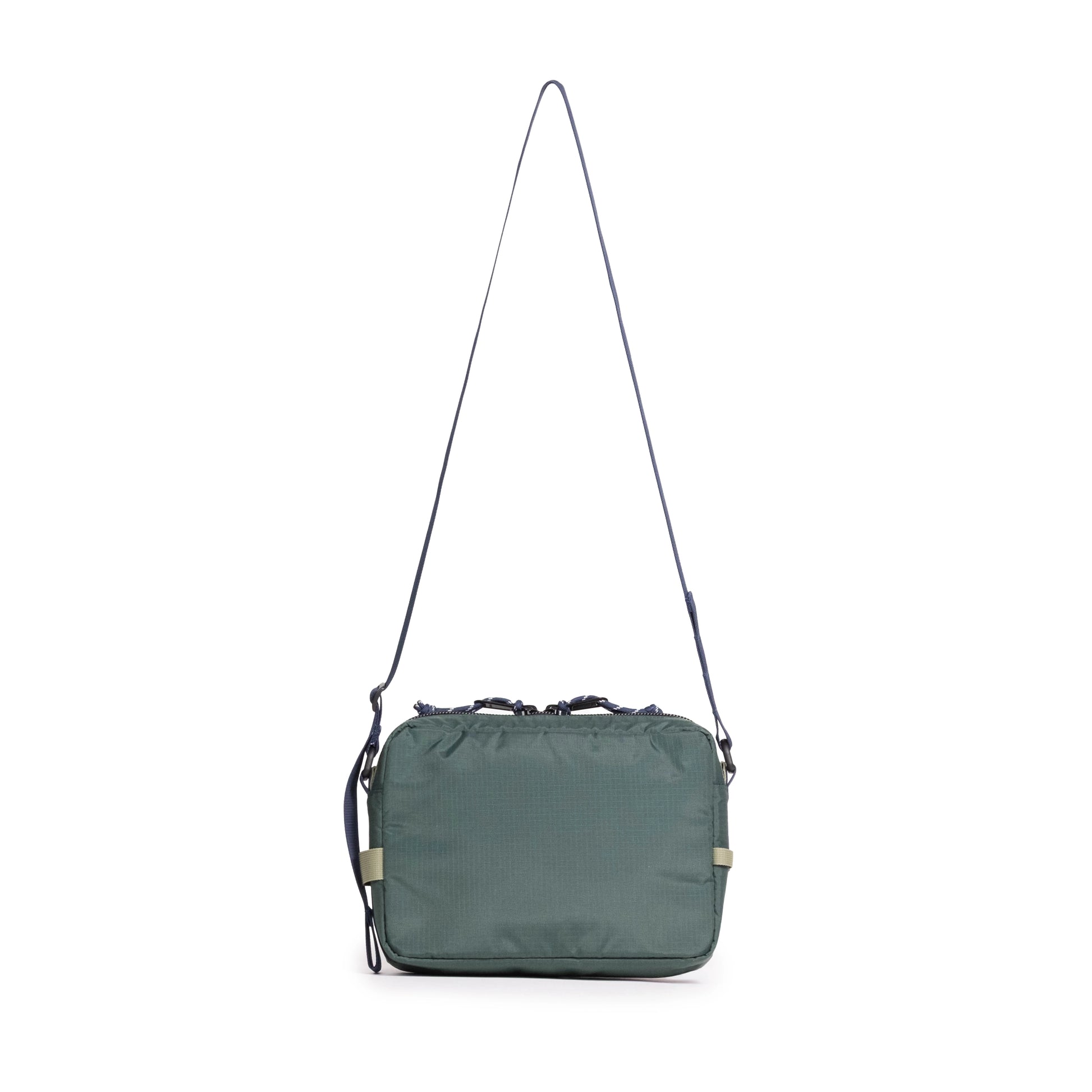 Back view of Topo Designs Block Bag in "Forest / Bone White"