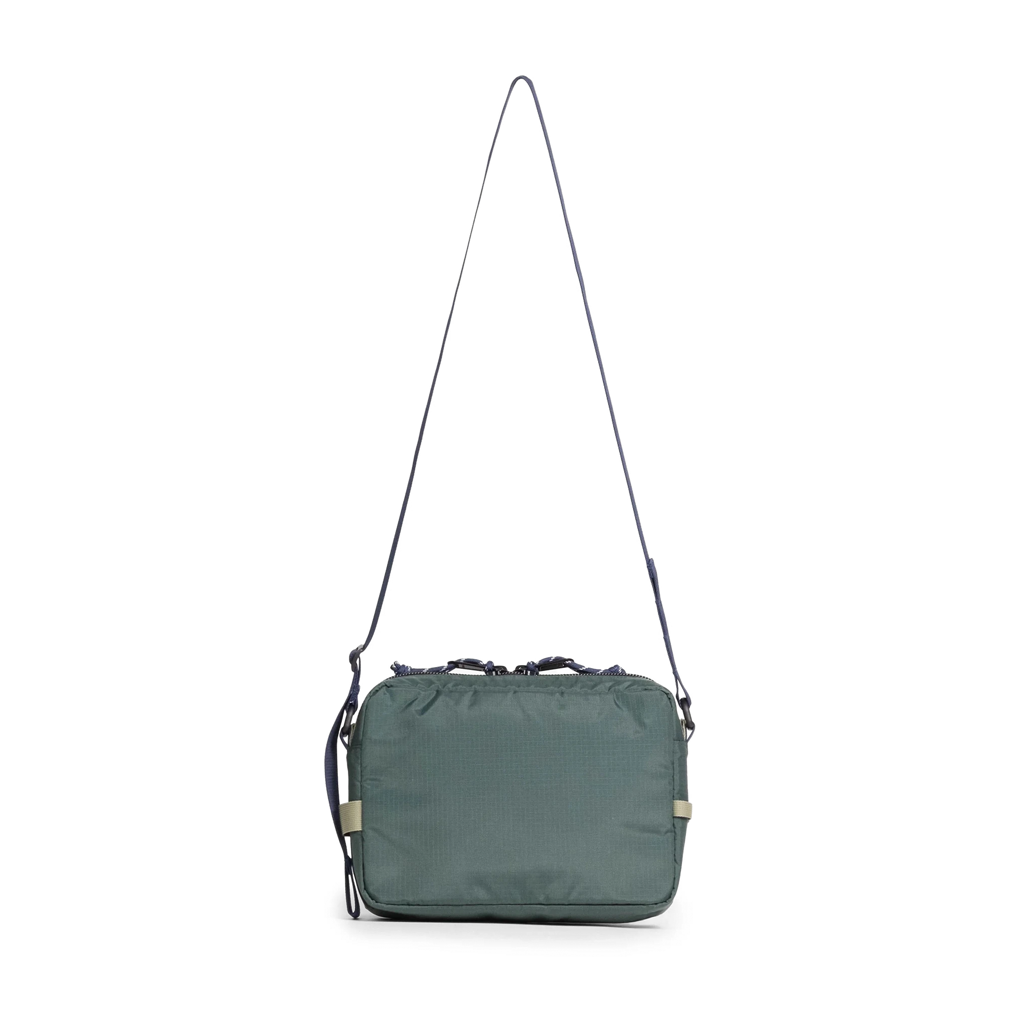 Back view of Topo Designs Block Bag in "Forest / Bone White"